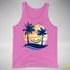 Aromantic Pride Hammock Summer Beach Sunset Premium Tank Top - Neon Pink